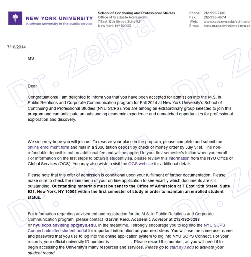 New York University（NYU），MS in Public Relations and Corporate Communication， 纽约大学公关关系和企业传播硕士