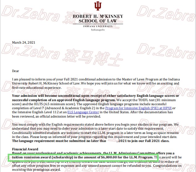 斑马博士、斑马博士留学中心、印第安纳大学、Indiana University 、IU、 LLM、法学硕士